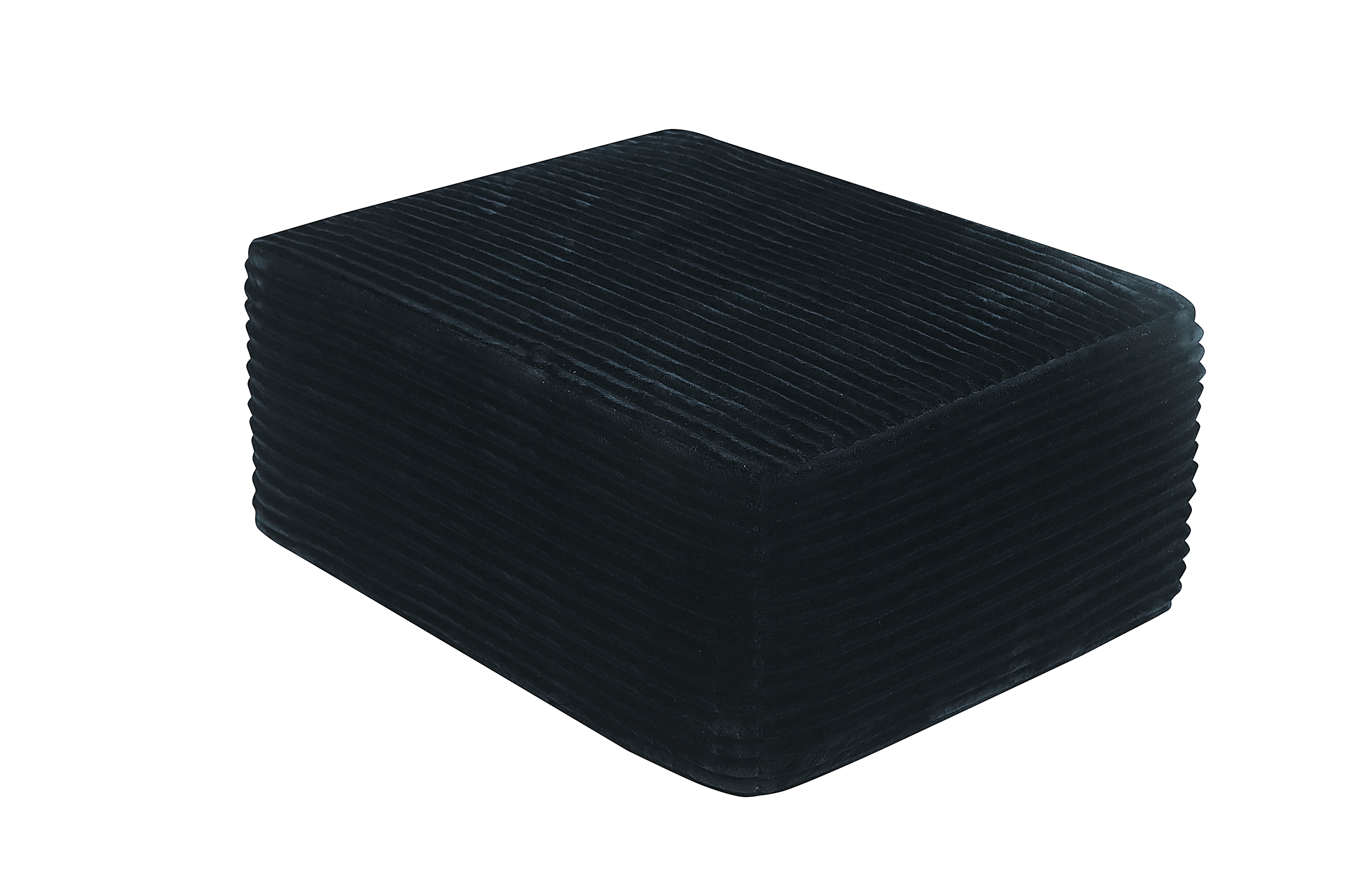 OTTOMAN-PLUSH-BLACK-It Can Be Used As A Coffee Table, A Footstool, Paired With An L-shaped Sofa, Or For Main Living Room Use._maomaolike.com